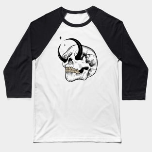 GRUNGE SKULL ON MOON Baseball T-Shirt